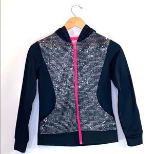 Champion Black and Pink Girls Zip Up Jacket